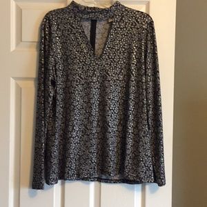 Michael Kors choker collar long sleeve Top